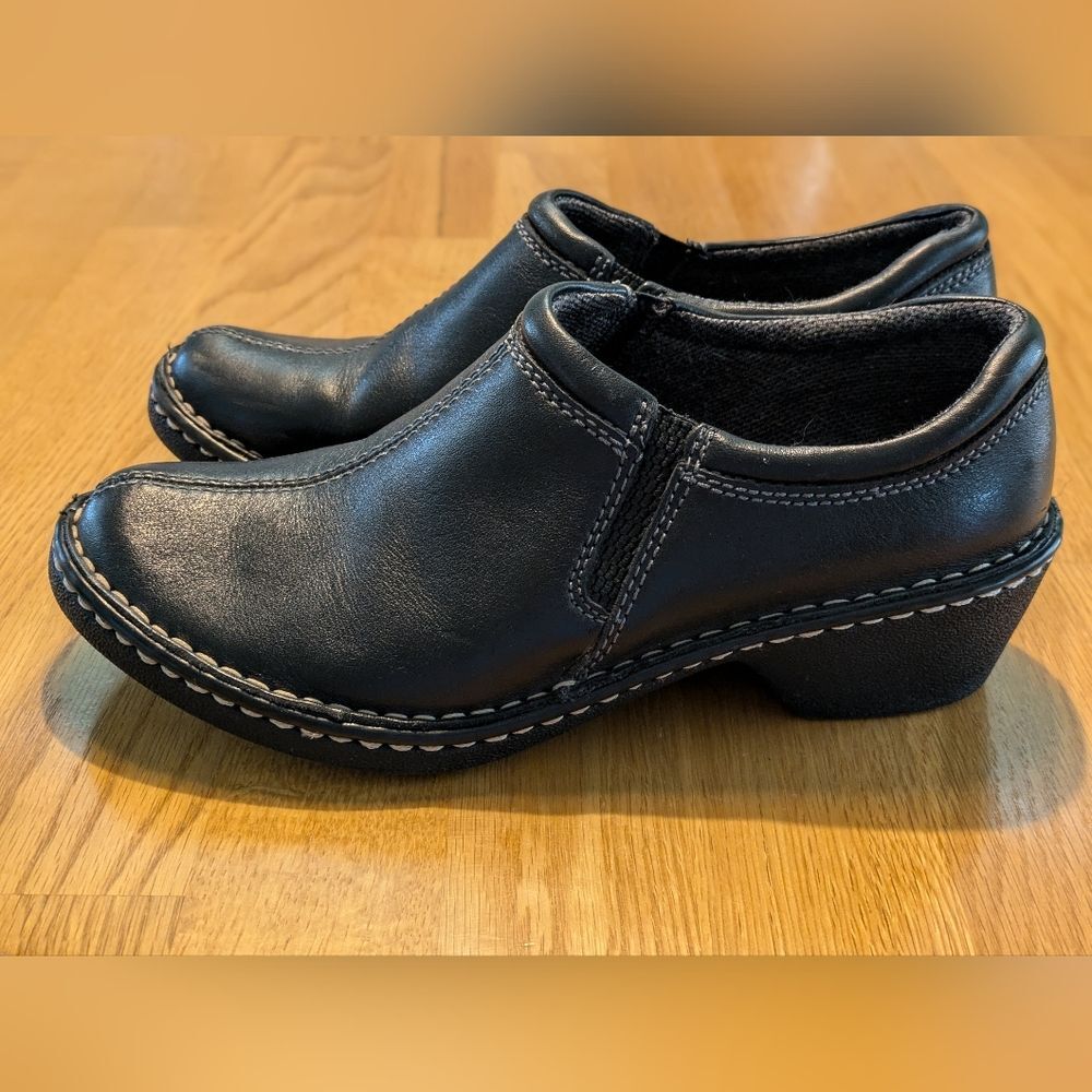 Eastland Amore Black Leather Clog Slip on Shoes Womens Size 7.5M Work Casual - Picture 3 of 8